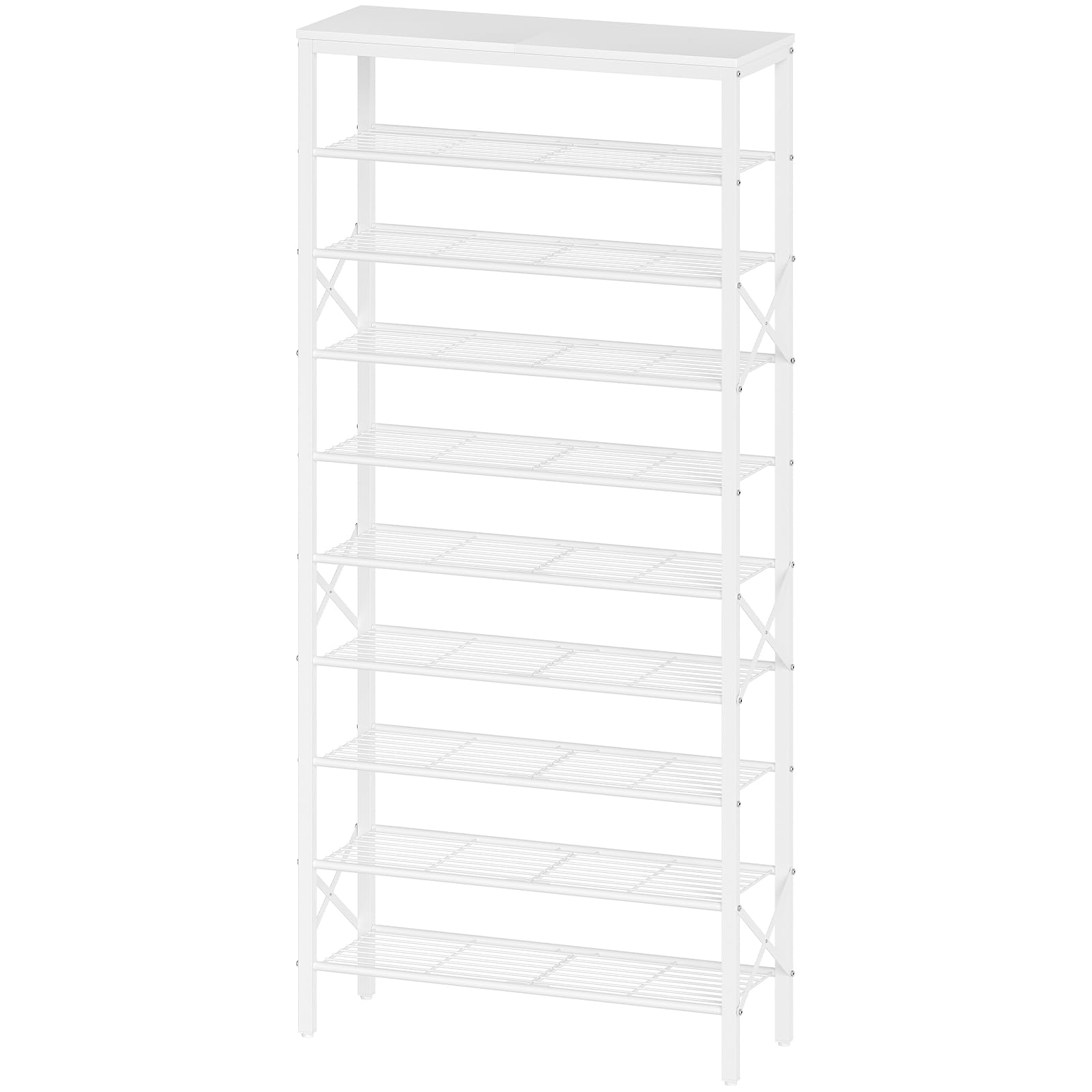 YATINEY 10 Tier Shoe Rack, Large Capacity Shoe Storage Organizer Holds 40 Pairs, Sturdy and Stable, for Entryway, Hallway, Closet, Dorm Room, Rustic Brown SS10BR