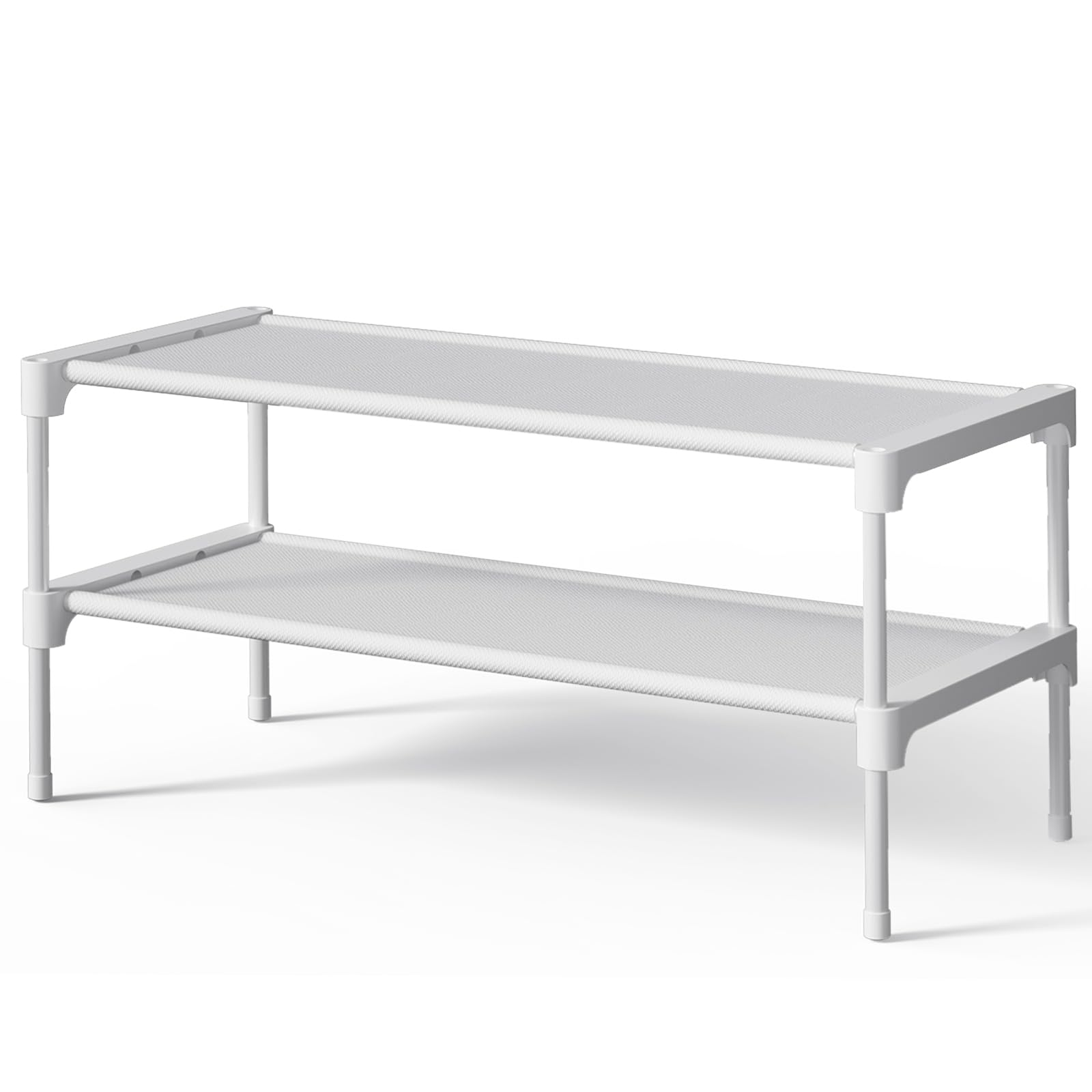 Kitsure Shoe Rack - Non-Woven Shoe Rack Shelf, Shoe Organizer for Closet, Entryway, Garage & Corridor, Stackable Shoe Shelves, 27.5" Wide - 3 Tier, Black
