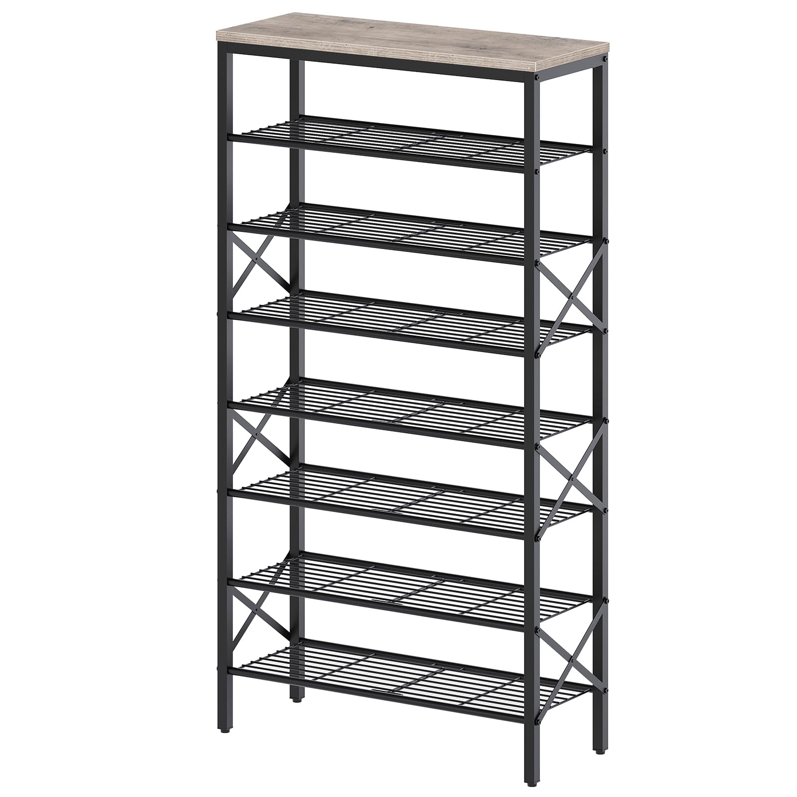 YATINEY 10 Tier Shoe Rack, Large Capacity Shoe Storage Organizer Holds 40 Pairs, Sturdy and Stable, for Entryway, Hallway, Closet, Dorm Room, Rustic Brown SS10BR