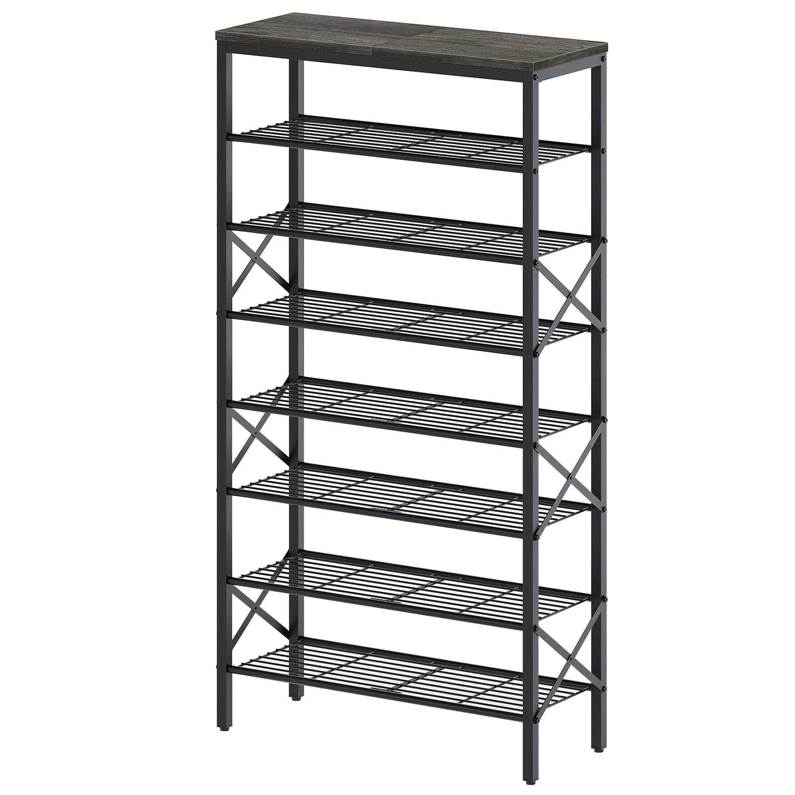 YATINEY 10 Tier Shoe Rack, Large Capacity Shoe Storage Organizer Holds 40 Pairs, Sturdy and Stable, for Entryway, Hallway, Closet, Dorm Room, Rustic Brown SS10BR
