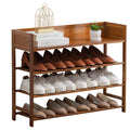 Shoe Rack Organizer, 5 Tier Bamboo Shoe Rack for Entryway, Front Door for Entryway,Closet and Bedroom Storage, Shoe Shelf（Brown）