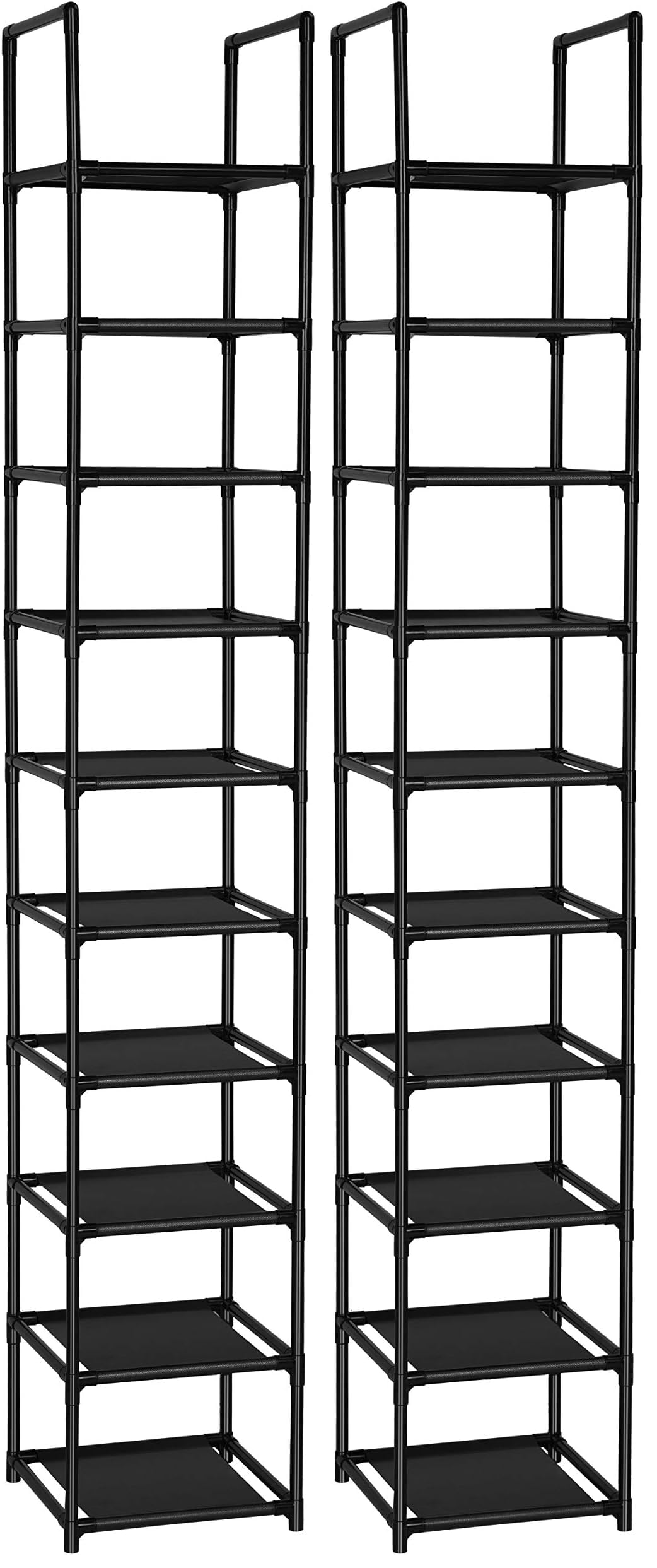 FIDUCIAL HOME 10 Tiers Shoe Rack Space Saving Vertical Single Pairs Sturdy Shoe Shelf Storage Organizer
