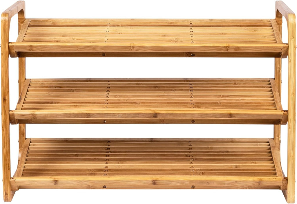 Honey-Can-Do SHO-01599 Bamboo 3-Tier Shoe Shelf