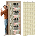 Windyun 40 Over The Door Shoe Organizer, Large Mesh Pocket Hanging Shoe Rack Hanger Large Capacity Gray Behind The Door Storage Holder for Dorm College Closet Entryway Bedroom Utility Room Women Men