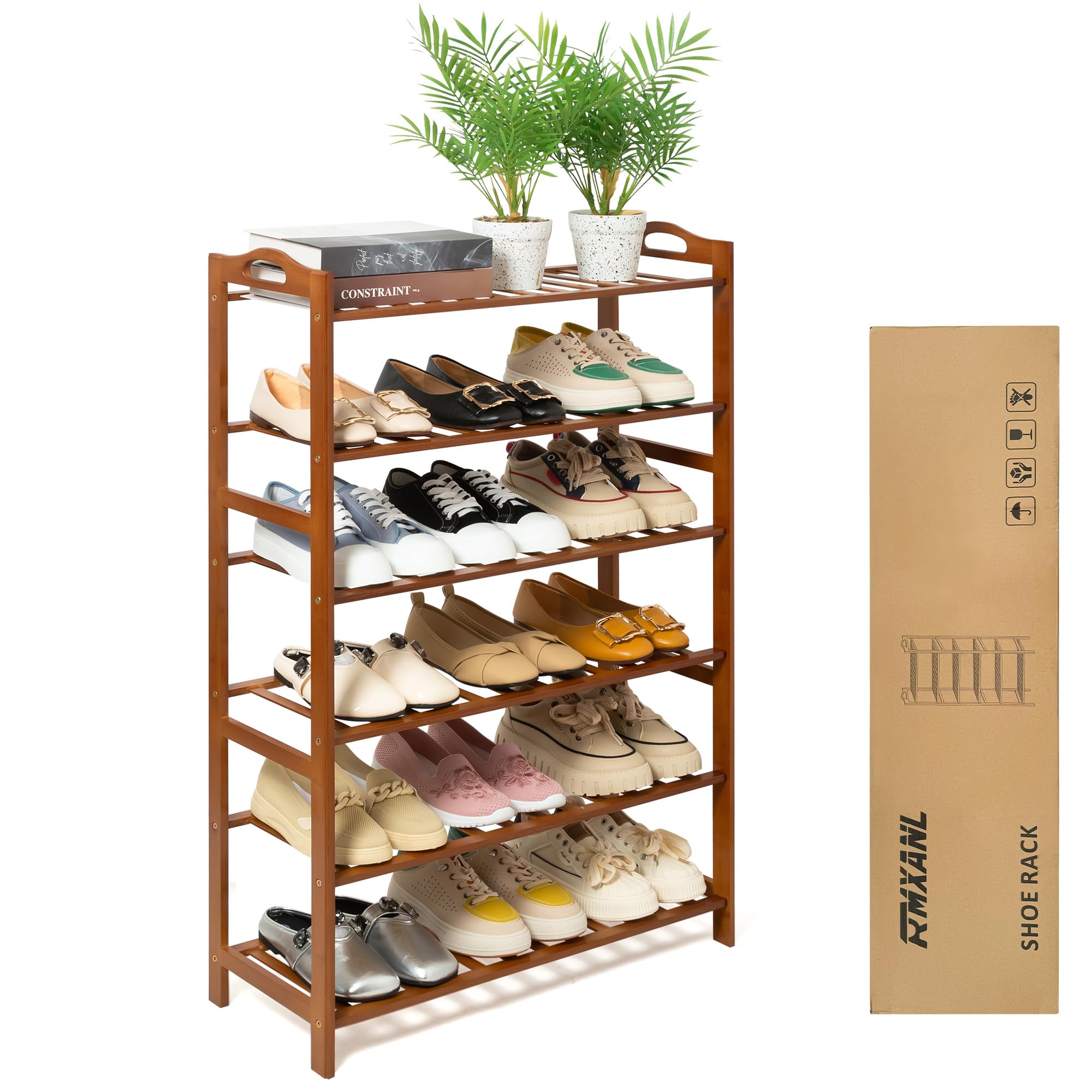 3 Tier Bamboo Shoe Rack, Shoe Shelf Shoes Rack Shoe Organizer for Closet, Entryway, Bedroom, Living Room, Front Door, Studio, Bathroom