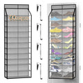 Kotkn 24-Pair Over Door Shoe Organizer for Family & Kids, Double Sided | Hanging Storage for Sneakers, Boots, Toys & Room Organization-Graphite Gray